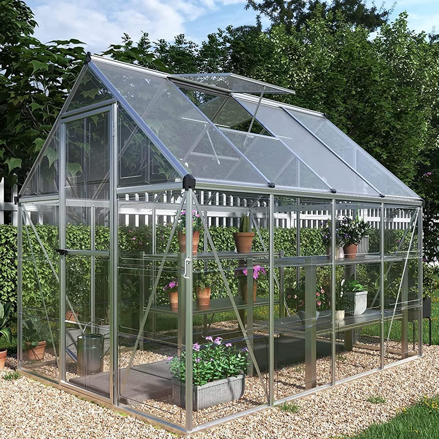 Amazon.com : HOWE 6x8 FT Hybrid Polycarbonate Greenhouse with 2 Amazon.com : HOWE 6x8 FT Hybrid Polycarbonate Greenhouse with 2